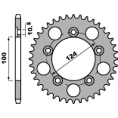 PBR Steel Standard Rear Sprocket 4443 - 525 4443.35.C45