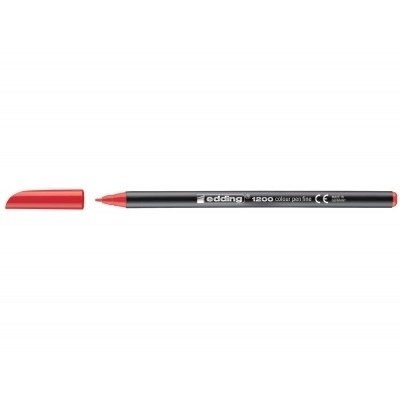 Edding 1200 Rotulador - Punta Redonda - Trazo entre 0.5 y 1 mm. - Tinta con Base de Agua - Color Rojo