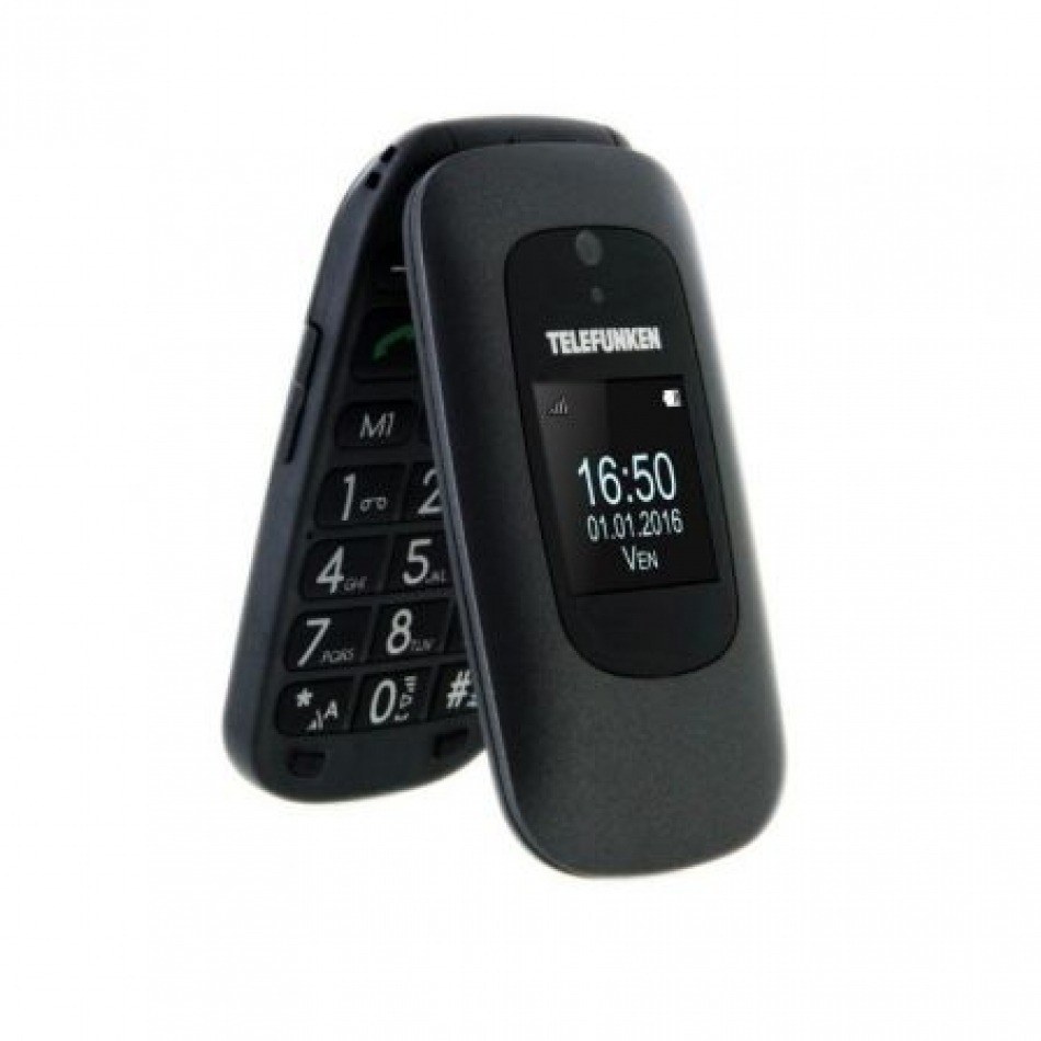 Teléfono Móvil Telefunken TM 250 para Personas Mayores/ Negro Izy