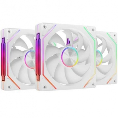 Pack 3 Ventiladores Mars Gaming MF-LINKFINITYKIT2/ 12cm/ ARGB/ Blanco