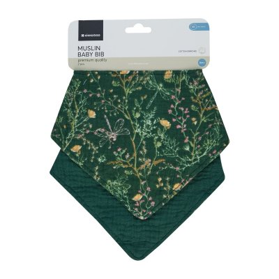 Juego de babero de muselina 2 uds Secret Garden Verde