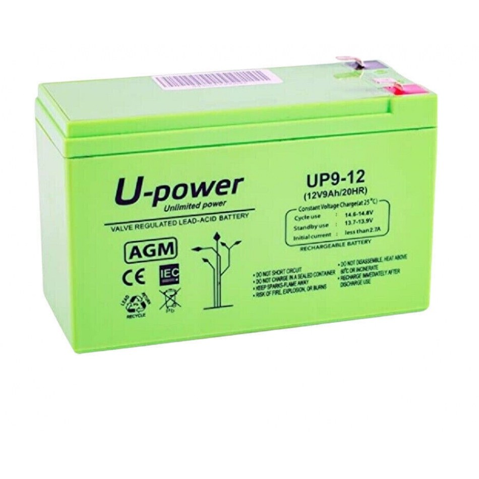 Bateria PLOMO 12V 9A UPS/Sais 151x65x95mm U-POWER