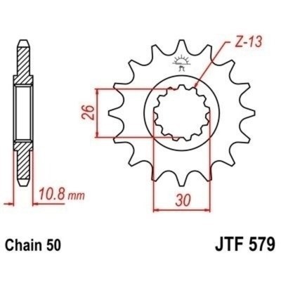 Piñón con goma anti-ruido JT SPROCKETS acero 579 - 530 JTF579.17RB