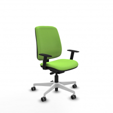 Piqueras y Crespo Alares tapizada traslack bali pistacho brazos 1D base blanca ruedas 65mm engomadas