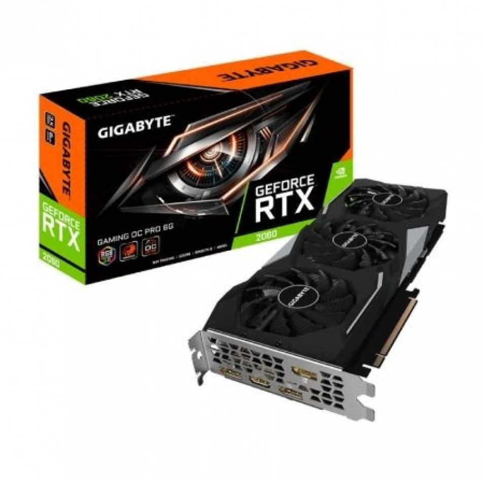 TARJETA GRÁFICA GIGABYTE GEFORCE RTX 2060 GAMING OC PRO REV 2.0 - 1830MHZ - 6GB GDDR6 - PCIE X16 3.0 - 3*DISPLAYPORT - HDMI - ATX