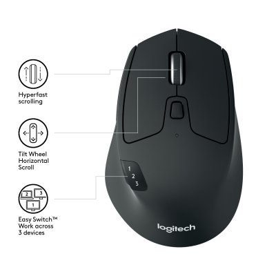 Ratón Inalámbrico por Bluetooth/ 2.4GHz Logitech M720 Triathlon/ Hasta 1000 DPI
