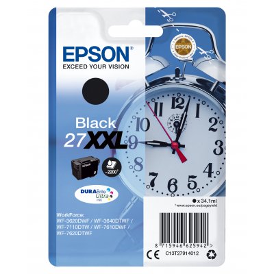 Cartucho de Tinta Original Epson nº27 XXL Alta Capacidad/ Negro