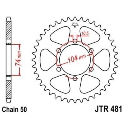 Corona JT 481 de acero con 45 dientes JTR481.45