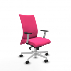 Piqueras y Crespo Albacete confidente sincro similpiel rosa brazos 1D blancos base blanca ruedas 65 mm nailon