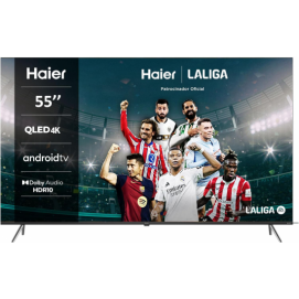 Televisión QLED Haier H55K705UG, 55", 4K Ultra HD, Android TV, Bluetooth, HDR10