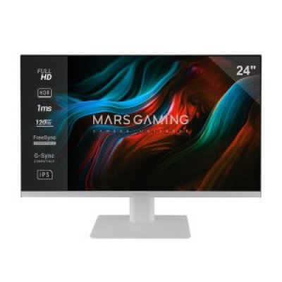 (Km0) MONITOR 24 DP HDMI MARS GAMING MV24 IPS FHD 120Hz 1MS 250cd/m² VESA 100x100 BLANCO CASH30