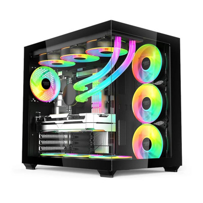 Caja ordenador gaming xc - 800 pro matx argb cristal templado negra