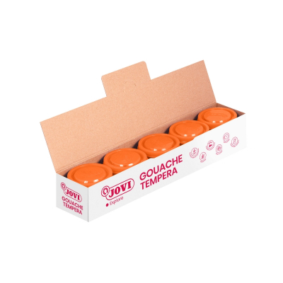 Jovi Bote de Tempera Escolar 35ml - Aplicacion en Multiples Superficies - Uso con Pincel, Rodillo o Espatula - Colores Mezclables - Color Naranja
