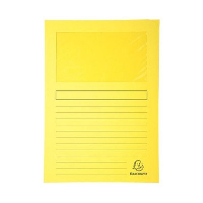 EXACOMPTA Paq.25 subcarpetas con ventana 120g 22x31cm amarillo