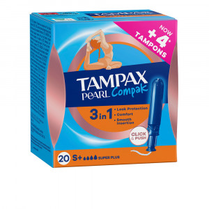 TAMPAX PEARL COMPAK tampón super plus 20 uds