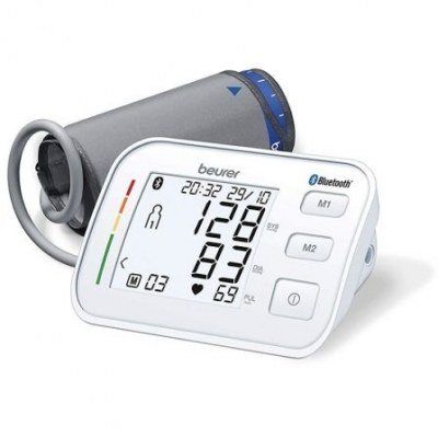 TENSIOMETRO DE BRAZO BLUETOOTH BEURER BM-57 - DETECCIÓN DE ARRITMIAS - BRAZALETE PARA CONTORNOS DE BRAZO 23-43CM - PANTALLA XL - APP HEALTH