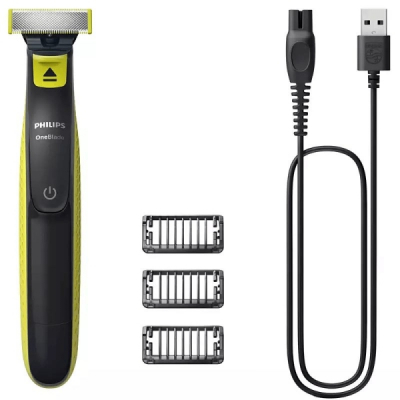 Philips OneBlade 360 QP2724 Recortadora Facial Inalambrica - Cuchilla 360 Flexible para Seguir los Contornos - Peine Guia Ajustable 5 en 1 - Tecnologia OneBlade 12000 Mov/min - Uso en Seco y Mojado -