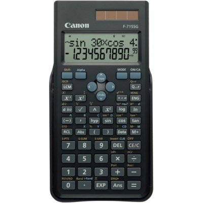 Canon F-715SG Calculadora Cientifica con Pantalla LCD 2 Lineas 16 Digitos - Calculo Interno de hasta 16 Digitos - 250 Funciones y Caracteristicas - Carcasa de Proteccion - Alimentacion Solar y Pilas -