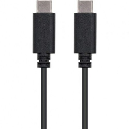 Cable USB Tipo-C Nanocable 10.01.2300/ USB Tipo-C Macho - USB Tipo-C Macho/ 50cm/ Negro