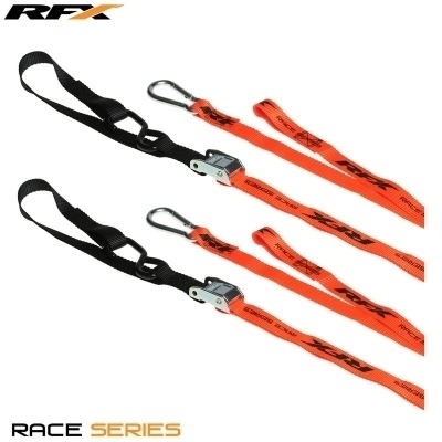 Correas de amarre RFX serie Race 1.0 (naranja/negro) con bucle adicional y clip de mosquetón FXTD3000055OR