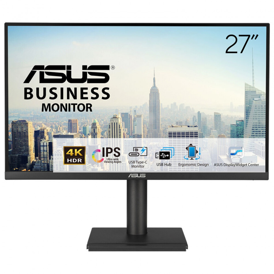 Monitor Profesional Asus VA27UCPS 27"/ 4K/ Multimedia/ Regulable en altura/ Negro