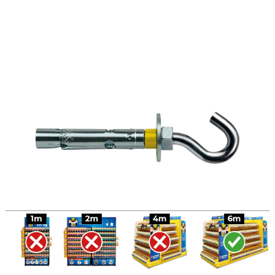 Anclaje dynabolt gancho ø10 x60mm zincado (caja 50 unid)