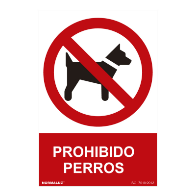 Señal prohibido prohibido perros (pvc 0.7mm) 30x40cm normaluz