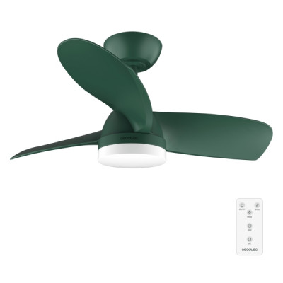 Cecotec EnergySilence Aero 3050 Mint Ventilador de Techo con 3 Aspas y Luz Integrada - 35W - Diametro de 36 - 3 Tonos LED - Temporizador - 6 Velocidades - Modo Invierno - Color Verde Oscuro