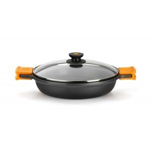 Cacerola baja Bra EFFICIENT, 40 cm, con tapa de cristal