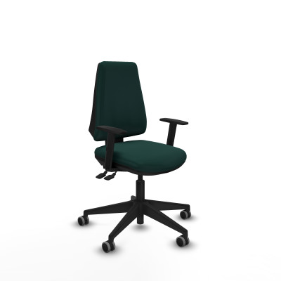 Elche AS similpiel verde botella brazos 1D base piramidal ruedas engomadas 65mm