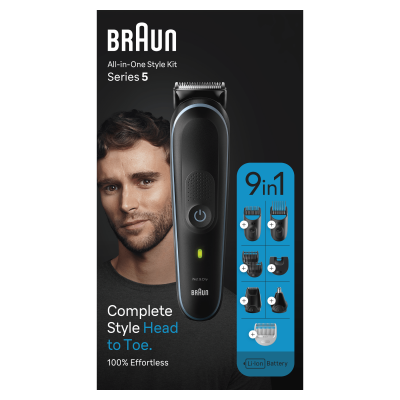 Recortadora 9 en 1 Braun Series 5 MGK 5411/ con Batería/ 7 Accesorios