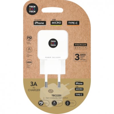TEC2251 cargador de dispositivo móvil Smartphone Blanco Corriente alterna Interior