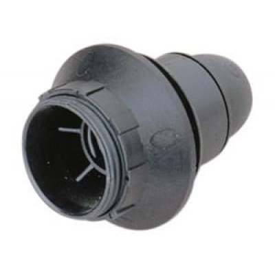 Portalamparas E14 con Rosca y Arandela color NEGRO