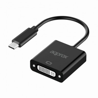 Adaptador usb tipo c a dvi approx 0.13m - macho - hembra - negro