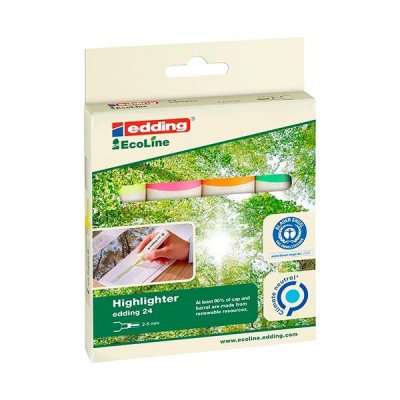 EDDING Paq.4 marcadores fluorescentes Ecoline 24 colores surtidos