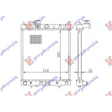 RADIATOR 1.0-1.3 PETROL AUTOMATIC (380x360) (NRF)