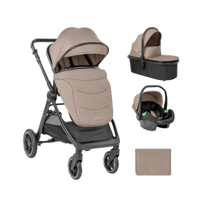 Carrito de bebé Kikkaboo 3 en 1 con capazo Ava Beige