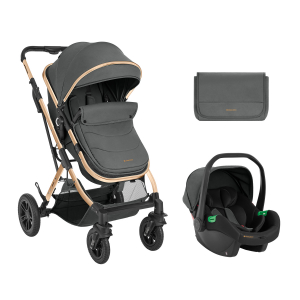 Carrito de bebé Kikkaboo 3 en 1 asiento transf. Kaia Gris Oscuro 2024