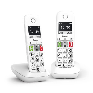 TELEFONO FIJO INALAMBRICO GIGASET E290 DUO BLANCO 300 NUMEROS 42 TONOS - L36852-H2901-D202