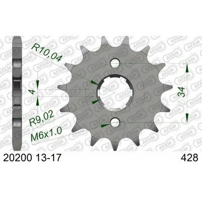 Piñón AFAM acero estándar 20200 - Paso 428 20200-13