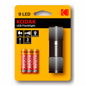 Linterna Kodak 9LED + 3 pilas AAA negro