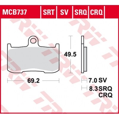 Pastillas de freno delanteras sinterizadas serie SRT TRW MCB737SRT