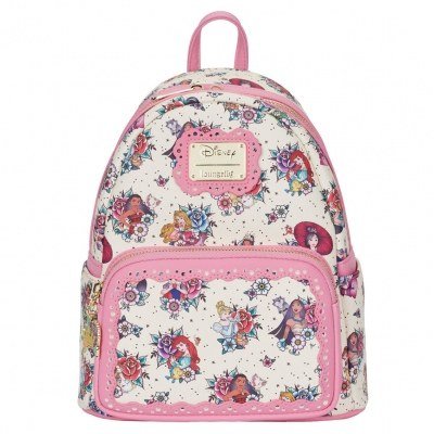 Mochila loungefly disney princesas tatuajes aop mini backpack