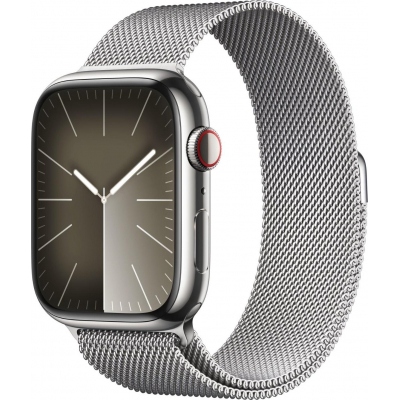 Apple Watch Series 9/ Gps/ Cellular/ 45 mm/ Caja de Acero Plata/ Correa Milanese Loop Plata