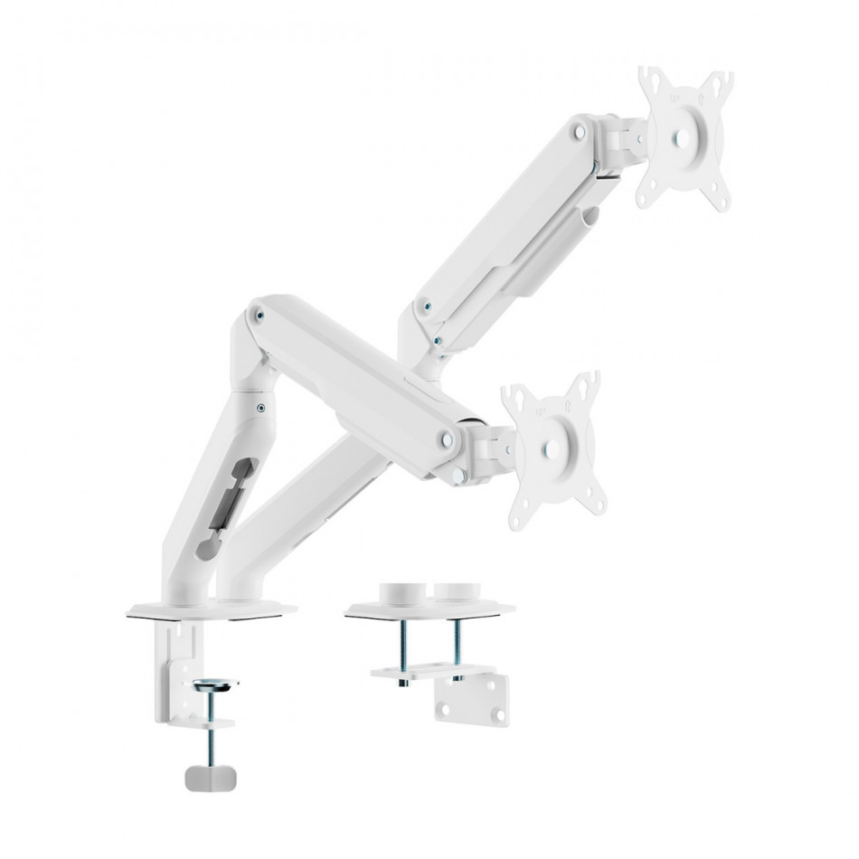 AISENS - SOPORTE DE MESA ECO CONTRAPESO GIRATORIO E INCLINABLE PARA MONITOR/TV 9KG (3 PIVOTES, 2 BRAZOS) DE 17-32, BLANCO