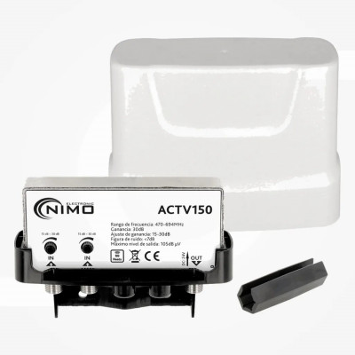 Amplificador exterior de mástil para antena TV 2E:1S UHF
