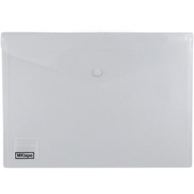 MKtape Pack de 2 Sobres Portadocumentos con Broche - Plastico - Tamaño A4 - Color Transparente