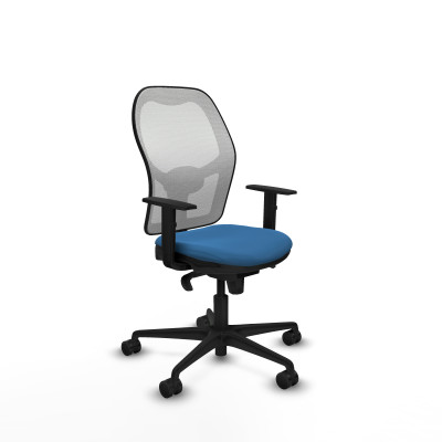 Jorquera sincro malla blanca similpiel azul claro brazos 1D base nailon ruedas 65mm nailon