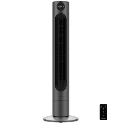 Cecotec EnergySilence 800 Skyline Smart Ventilador de Torre de 36 de Altura - 60W - Control Tactil - Temporizador - Oscilacion 60º - Pantalla LED - Asa de Transporte - Color Negro y Gris