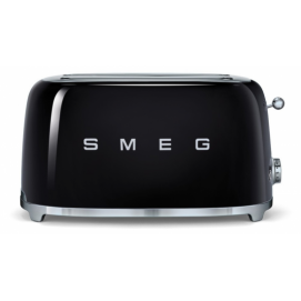 Tostador Smeg TSF02BLEU, 2 ranuras largas, 1500W, negro